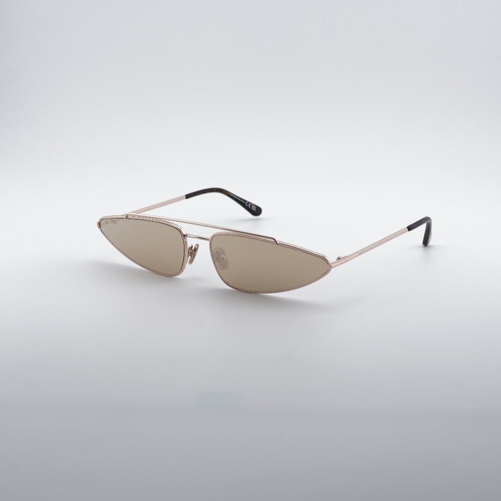 Tom Ford Cam FT0979 28G Sunglasses Gold Geometric Frame, Brown Lenses